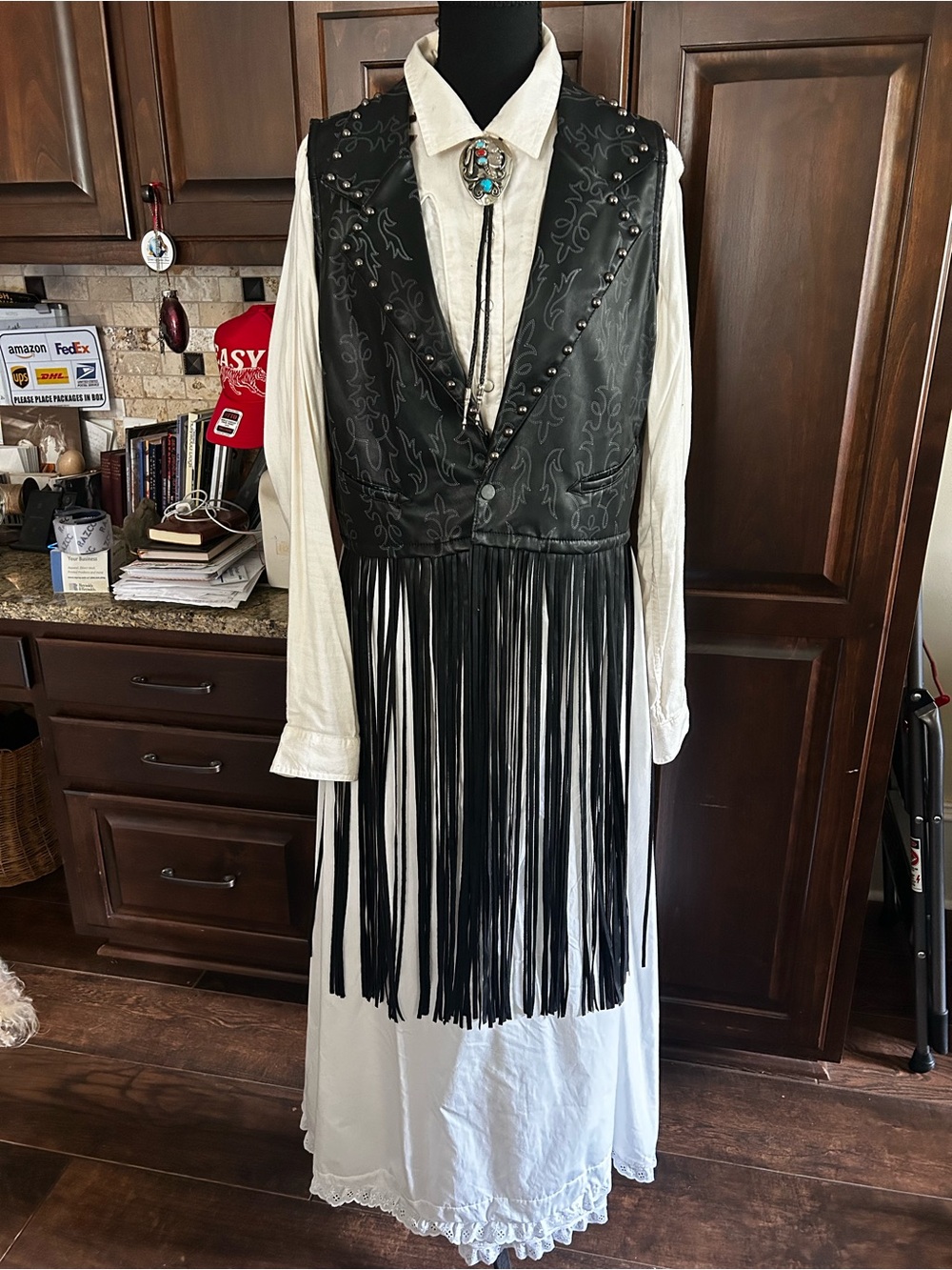 Rock&Roll Denim Sz XL Festival Fringe Black Western Vest